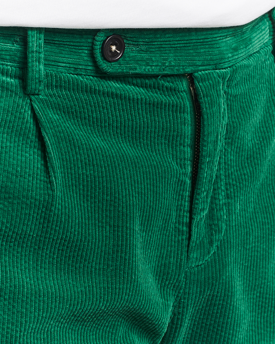 Men | Trousers | Massimo Alba | Ionio Pleated Corduroy Pants Green