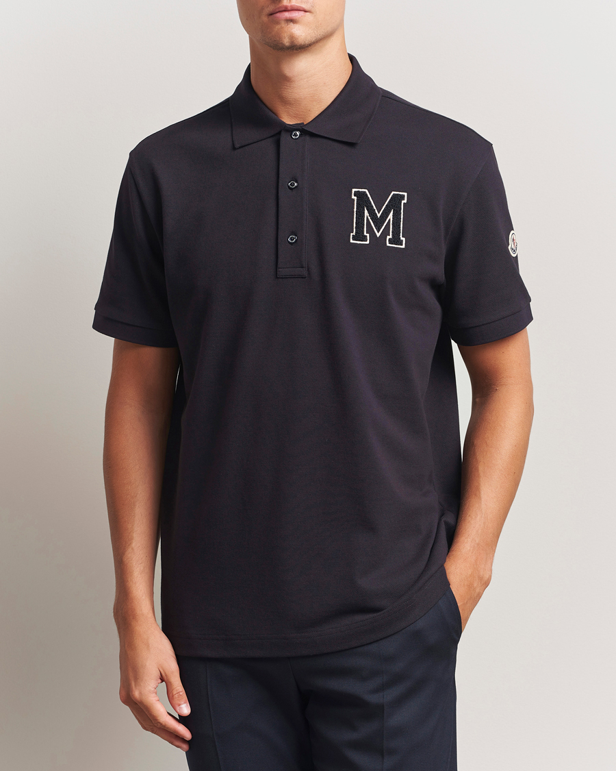 Men | Polo Shirts | Moncler | Archive Logo Polo Navy
