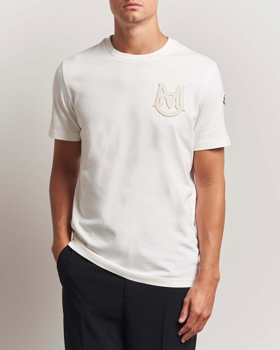 Men | T-Shirts | Moncler | Embossed Logo T-Shirt Off White