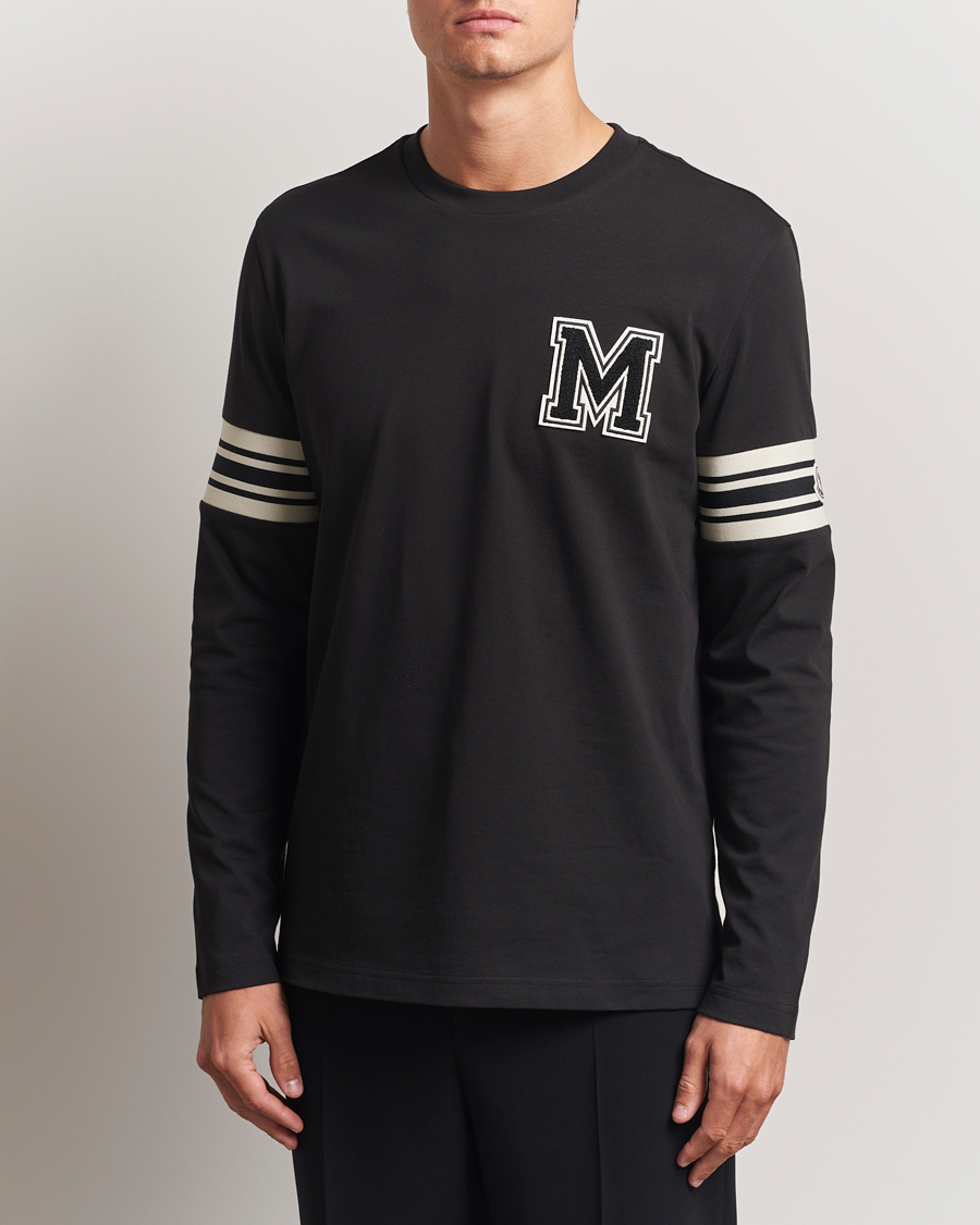 Men | T-Shirts | Moncler | Archive Logo Long Sleeve T-Shirt Black