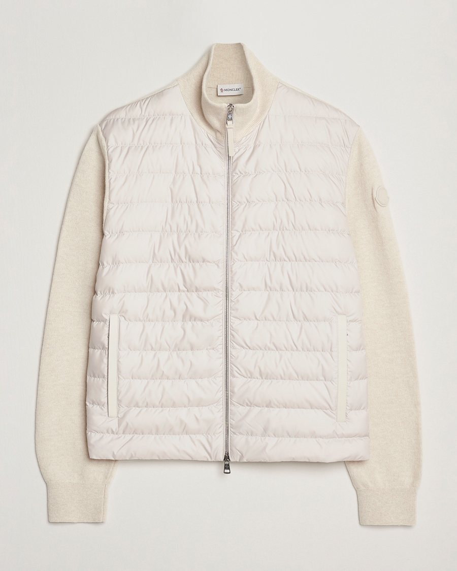 Men | Sweaters & Knitwear | Moncler | Full Zip Padded Cardigan Off White