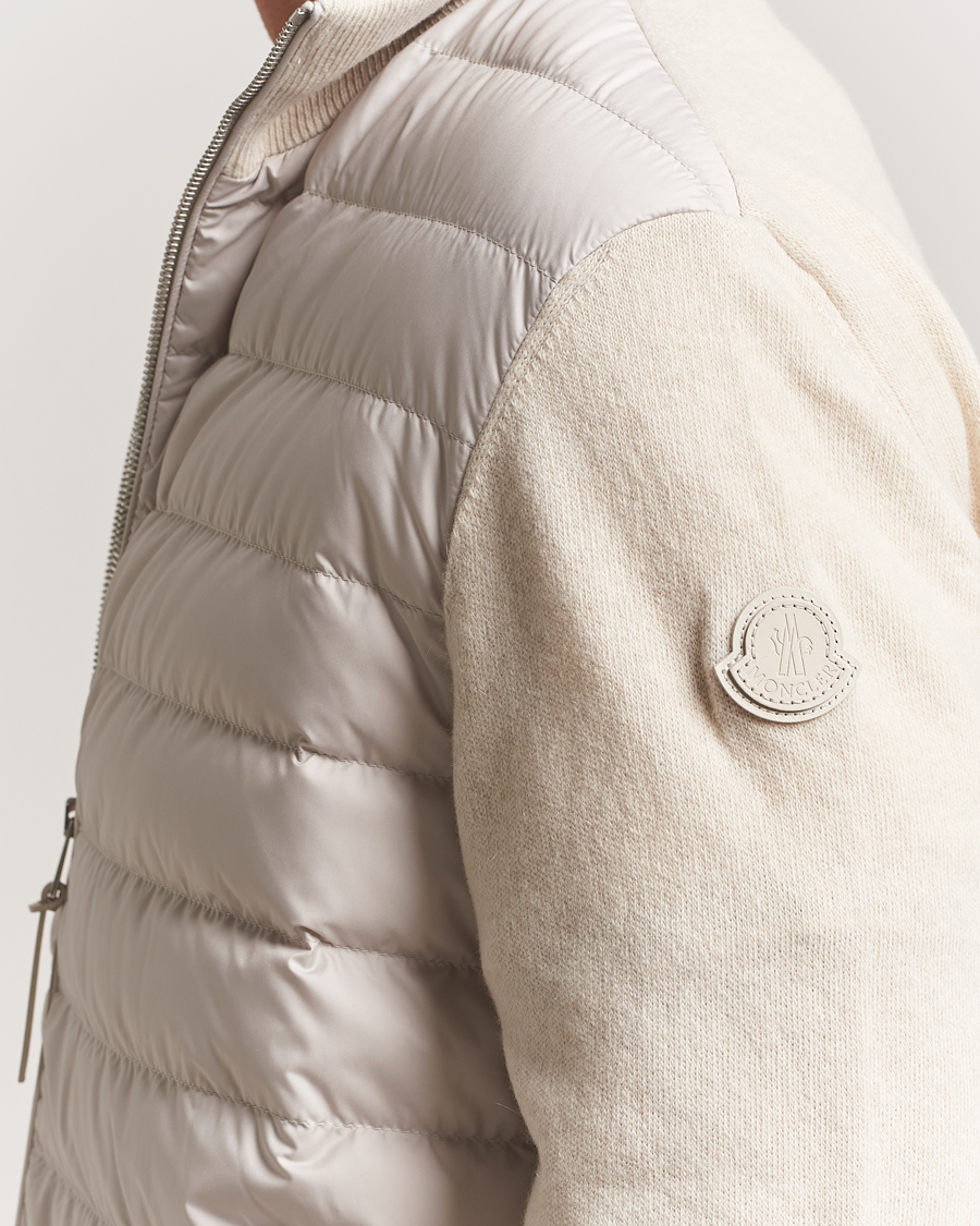 Men | Sweaters & Knitwear | Moncler | Full Zip Padded Cardigan Off White