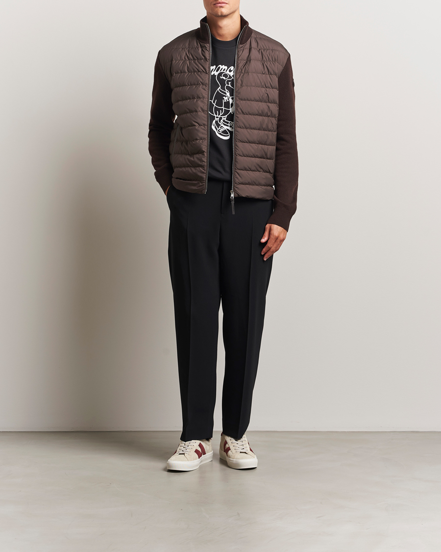Men | Sweaters & Knitwear | Moncler | Full Zip Padded Cardigan Brown