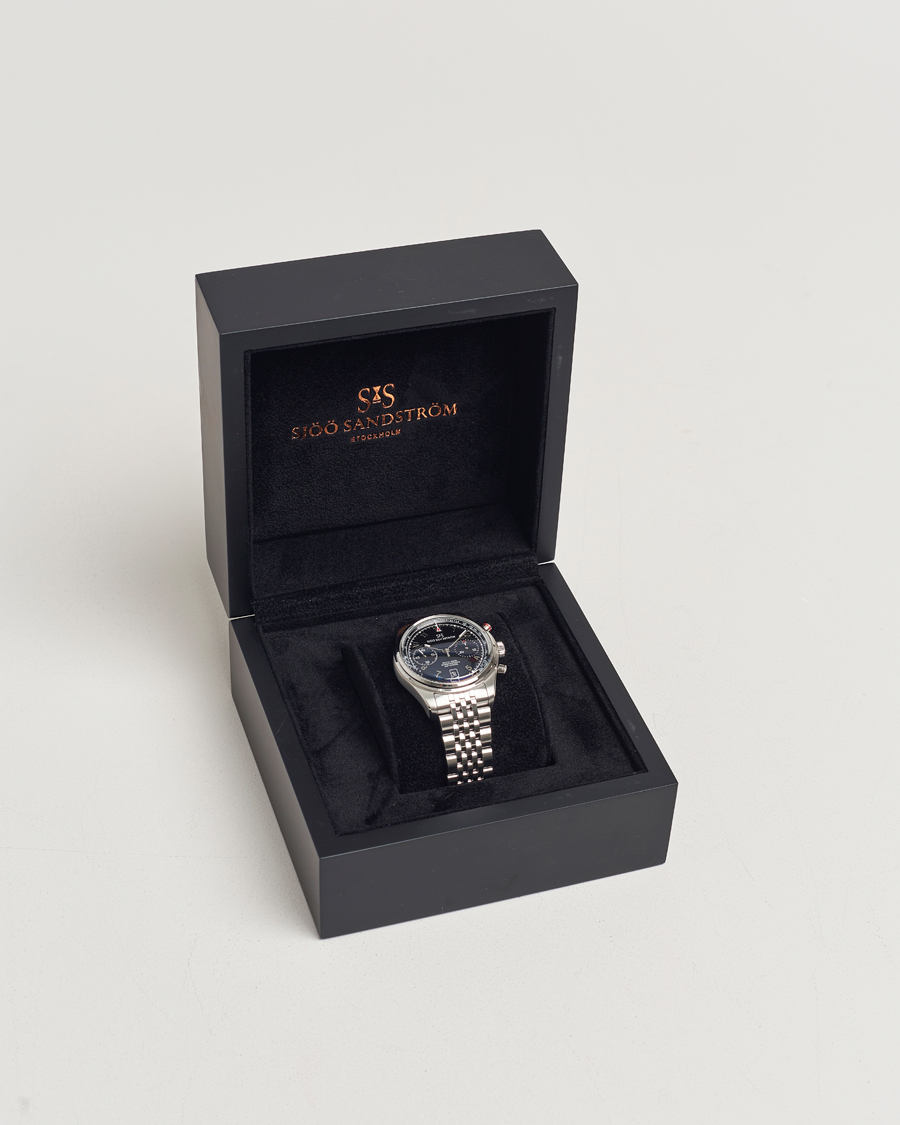 Men | Sjöö Sandström Royal Steel Chronograph 40mm Black Dial | Sjöö Sandström | Royal Steel Chronograph 40mm Black Dial