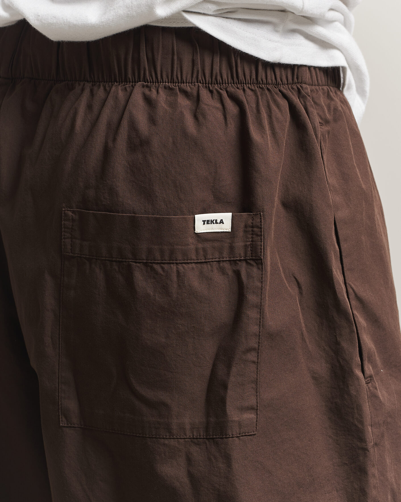 Men | Pyjamas & Robes | Tekla | Poplin Pyjama Shorts Coffee