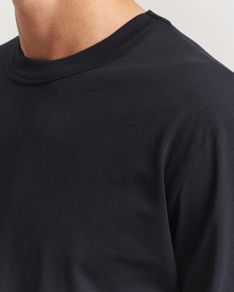 Men | T-Shirts | Tekla | Organic Cotton Long Sleeve T-Shirt Black