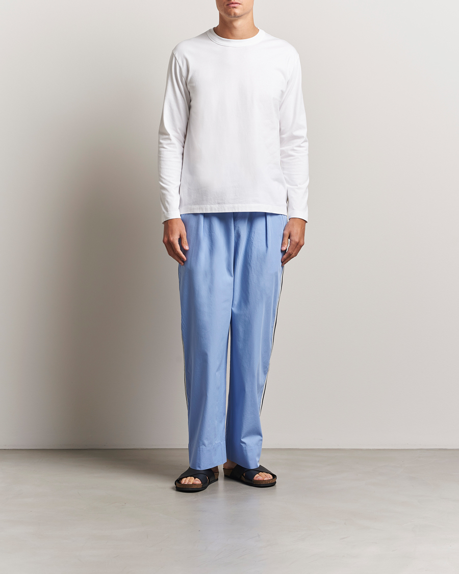 Men | T-Shirts | Tekla | Organic Cotton Long Sleeve T-Shirt White