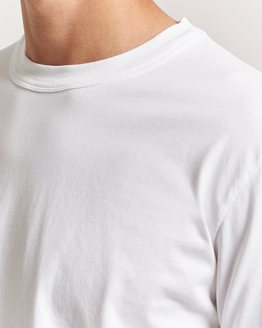 Men | T-Shirts | Tekla | Organic Cotton Long Sleeve T-Shirt White
