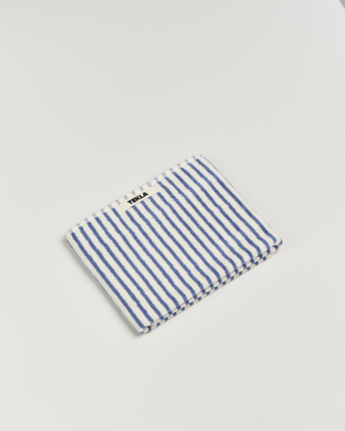 Men | Fabrics | Tekla | Organic Terry Hand Towel Coastal Blue Stripes