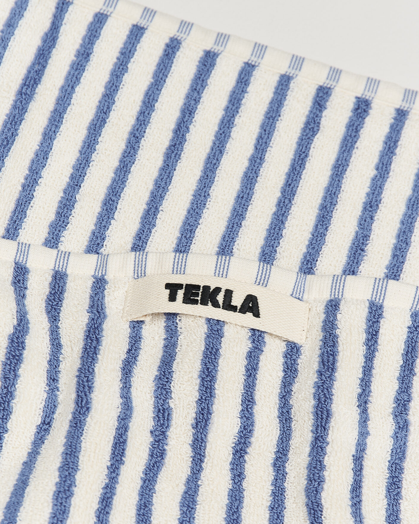 Men | Fabrics | Tekla | Organic Terry Hand Towel Coastal Blue Stripes