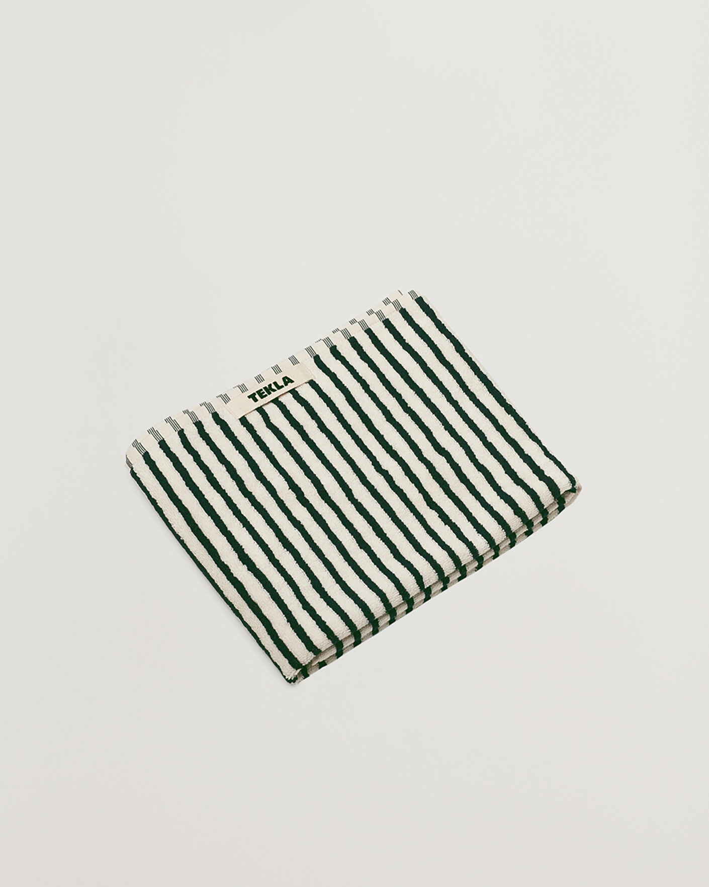 Men | Fabrics | Tekla | Organic Terry Hand Towel Racing Green Stripes