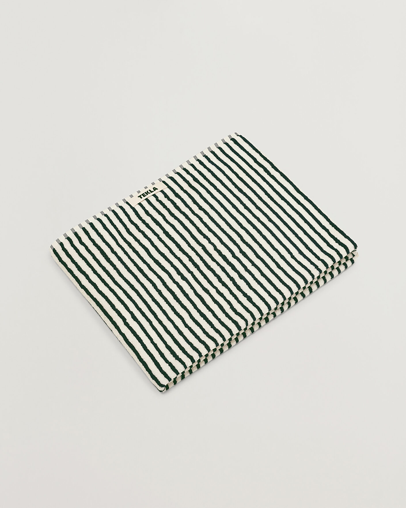 Men | Tekla Organic Terry Bath Towel Racing Green Stripes | Tekla | Organic Terry Bath Towel Racing Green Stripes