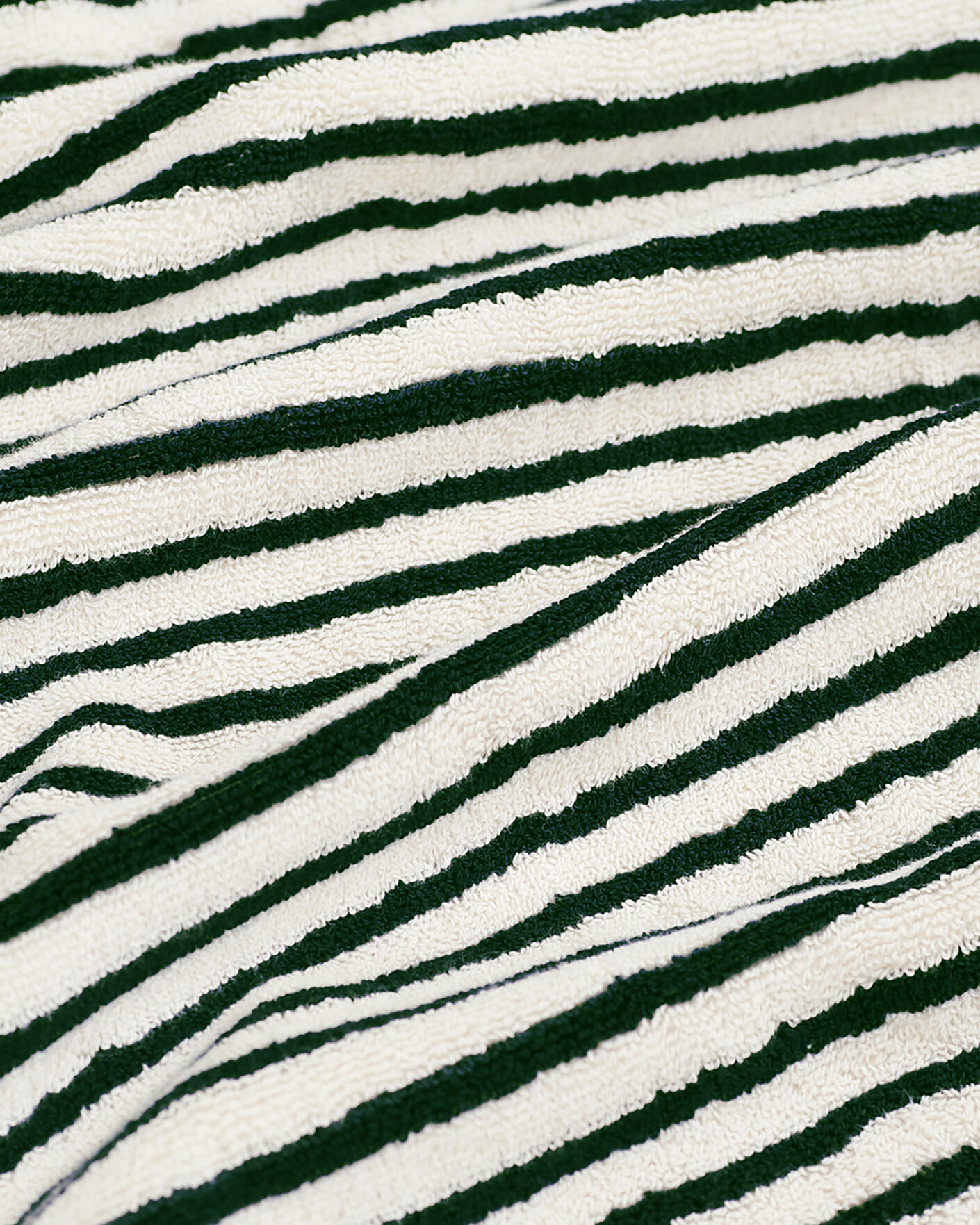 Men | Fabrics | Tekla | Organic Terry Bath Towel Racing Green Stripes