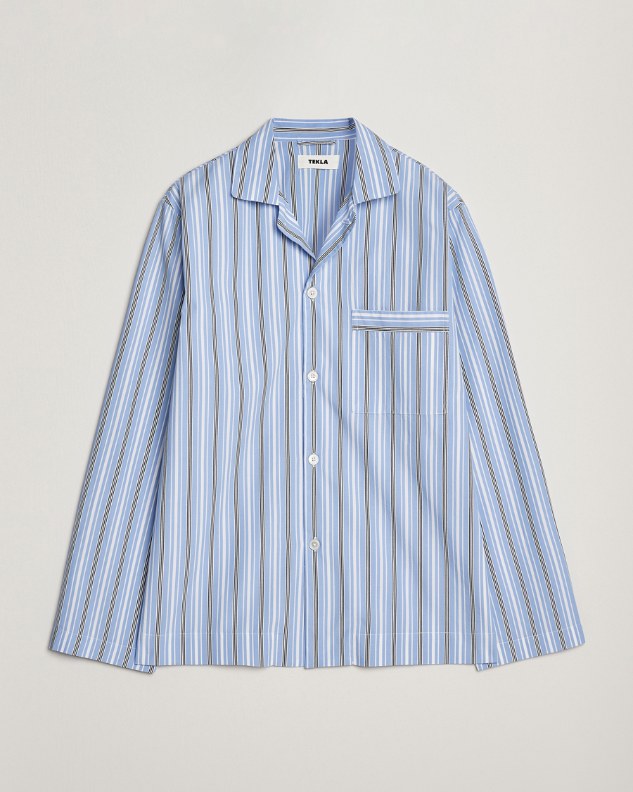 Men | Pyjamas & Robes | Tekla | Poplin Pyjama Shirt Stave Stripes