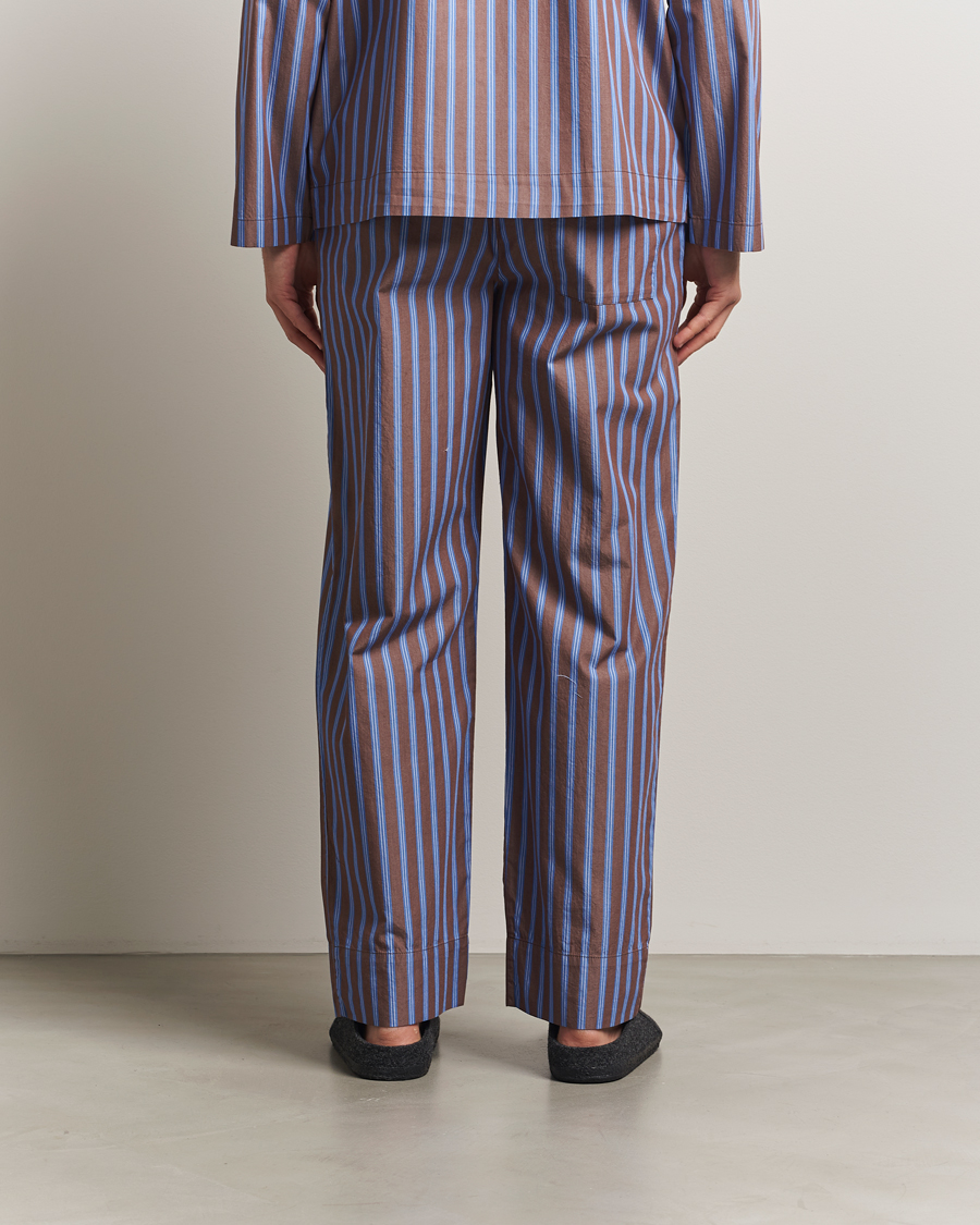 Men | Pyjamas & Robes | Tekla | Poplin Pyjama Pants Chestnut Stripes