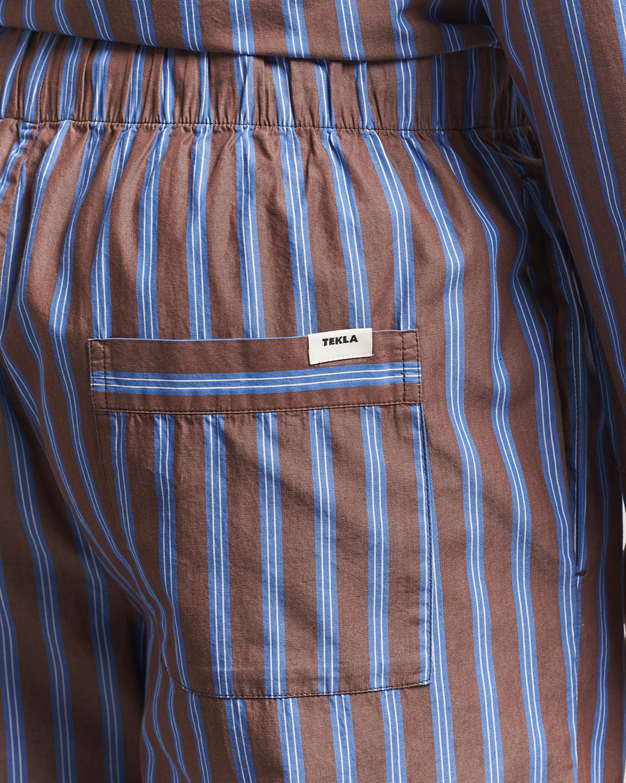 Men | Pyjamas & Robes | Tekla | Poplin Pyjama Pants Chestnut Stripes