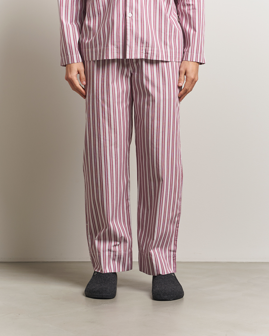 Men | Pyjamas & Robes | Tekla | Poplin Pyjama Pants Rhubarb Stripes