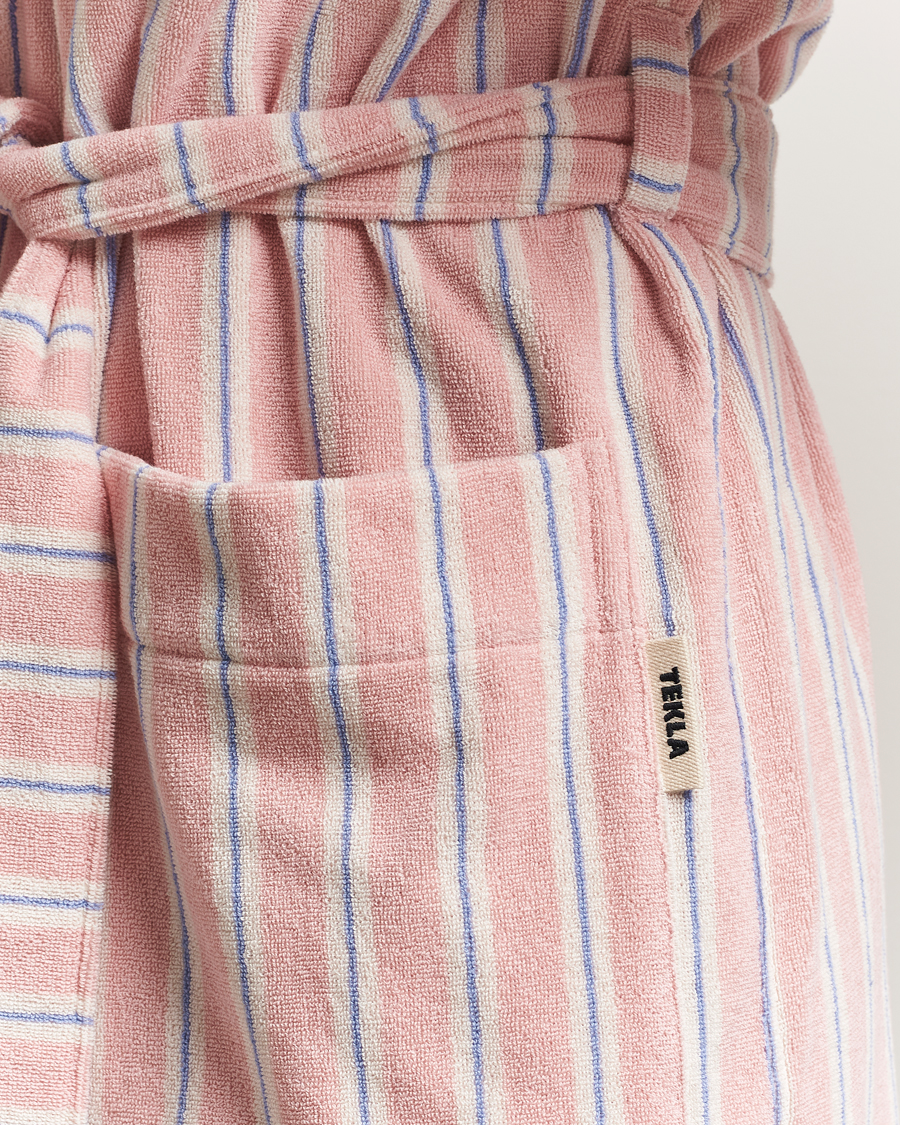 Men | Pyjamas & Robes | Tekla | Organic Terry Hooded Bathrobe Candy Stripes