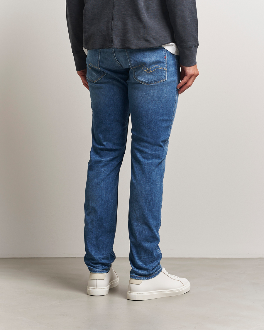 Men | Jeans | Replay | Anbass Distressed Super Stretch Bio Jeans Medium Blue