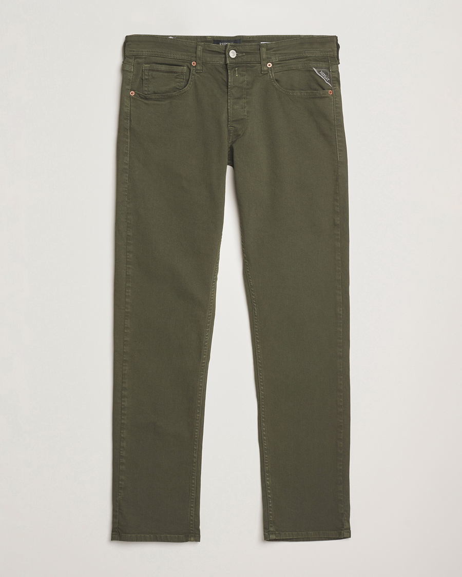 Men | Trousers | Replay | Grover Bullstretch 5-Pocket Pants Dark Green