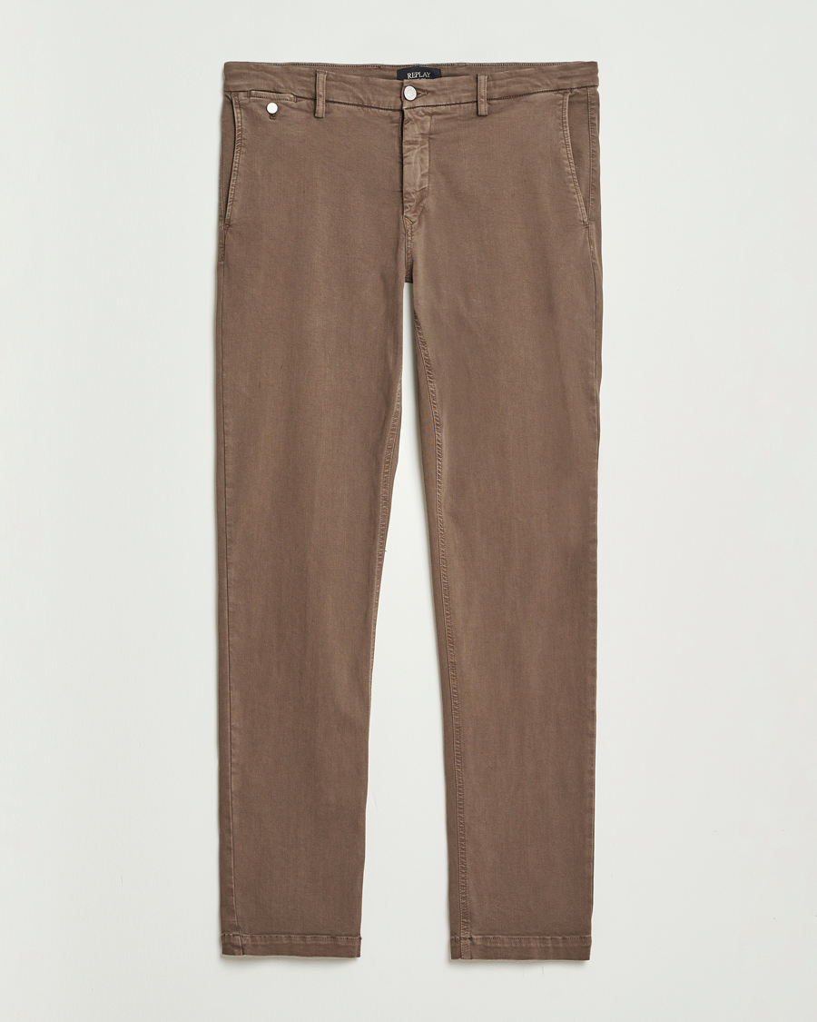 Men | Trousers | Replay | Benni Hyperflex X-Lite Chinos Brown