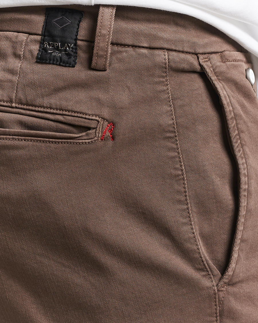 Men | Trousers | Replay | Benni Hyperflex X-Lite Chinos Brown