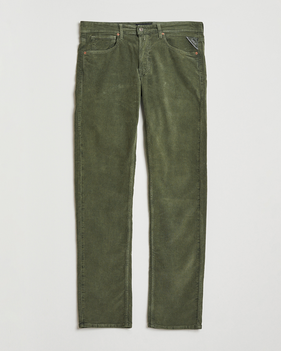 Men | Trousers | Replay | Grover Corduroy 5-Pocket Pants Dark Green