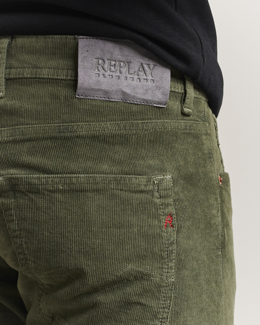Men | Trousers | Replay | Grover Corduroy 5-Pocket Pants Dark Green