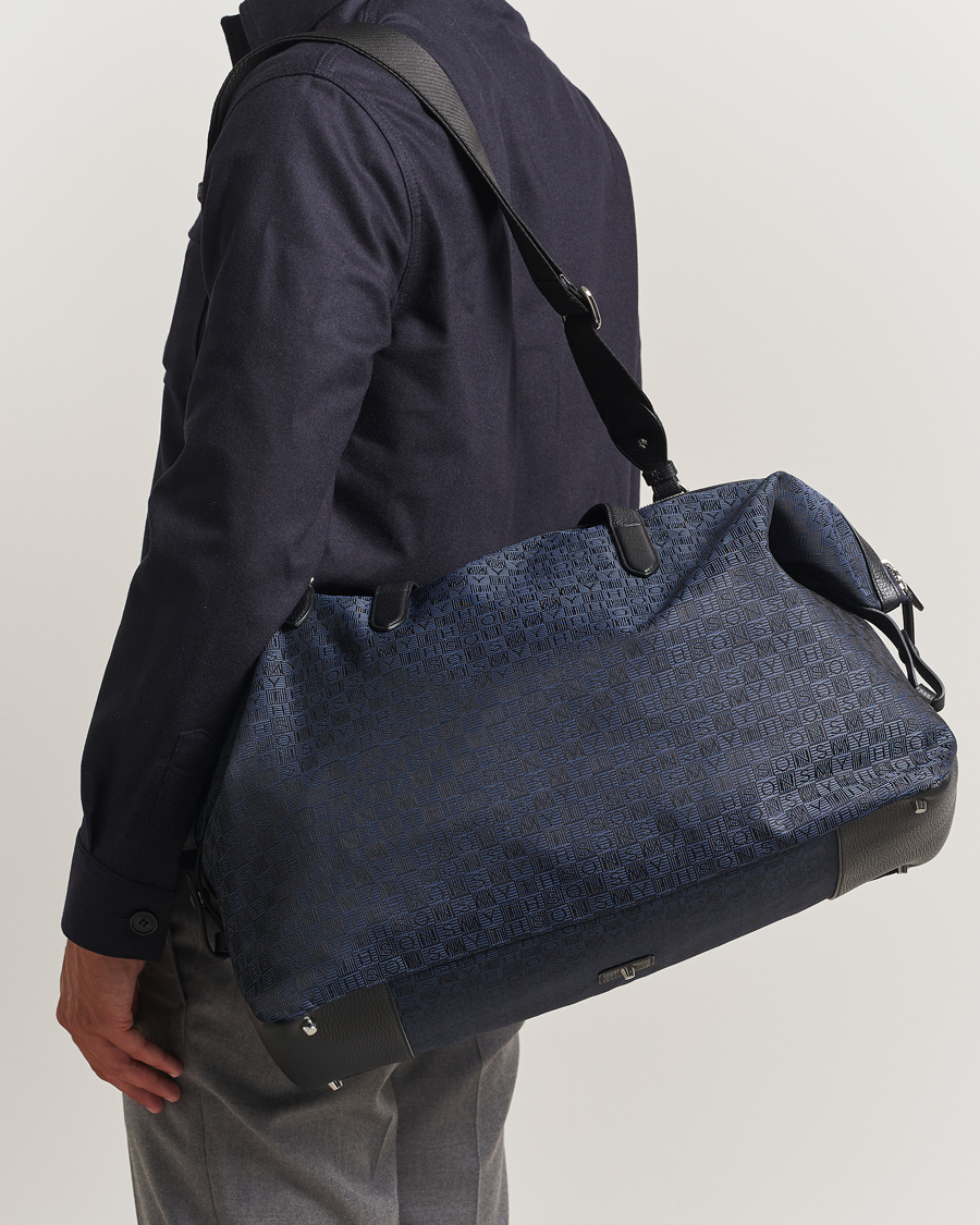Men | Bags | Smythson | Canvas Stamp Travel Bag Navy
