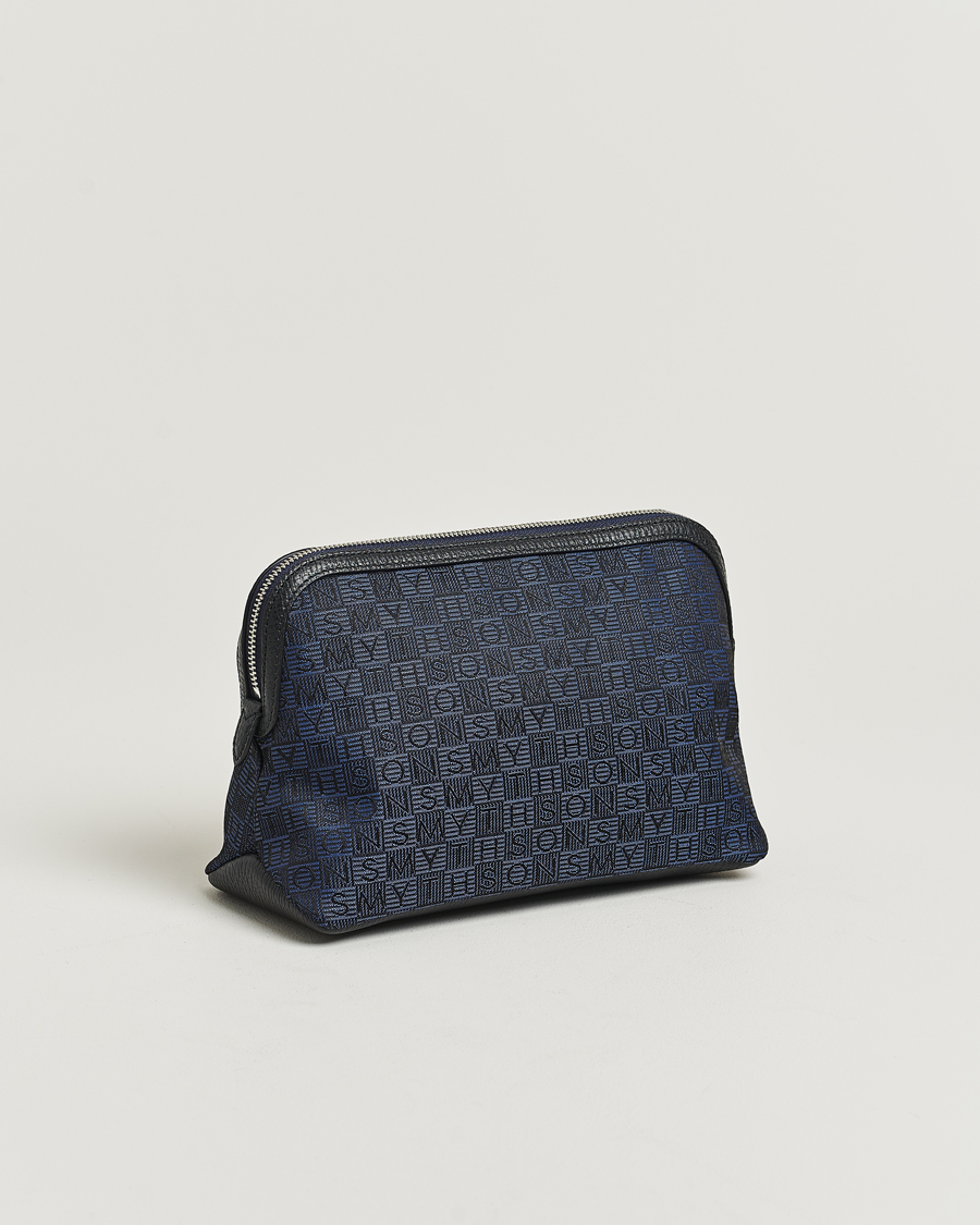 Men | Smythson Canvas Stamp Travel Pouch Navy | Smythson | Canvas Stamp Travel Pouch Navy