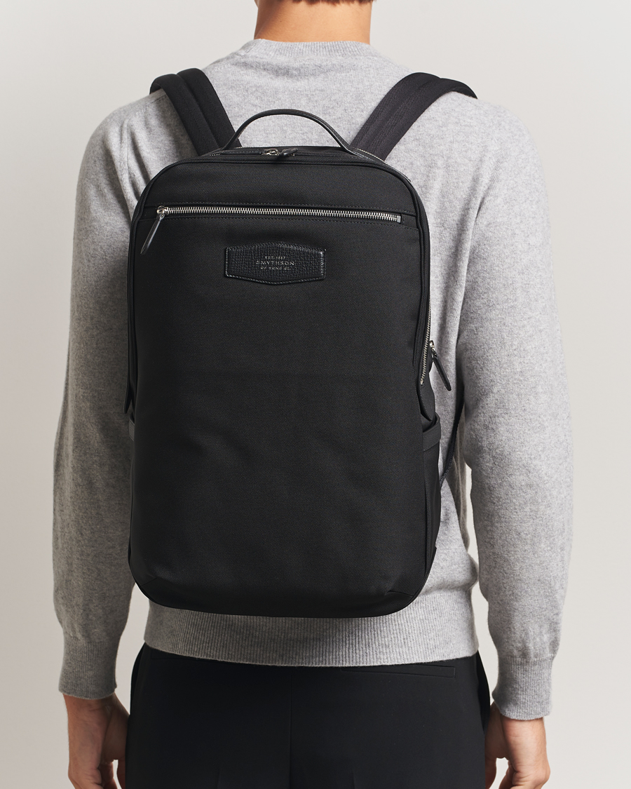 Men | Bags | Smythson | Canvas Norton Backpack Black