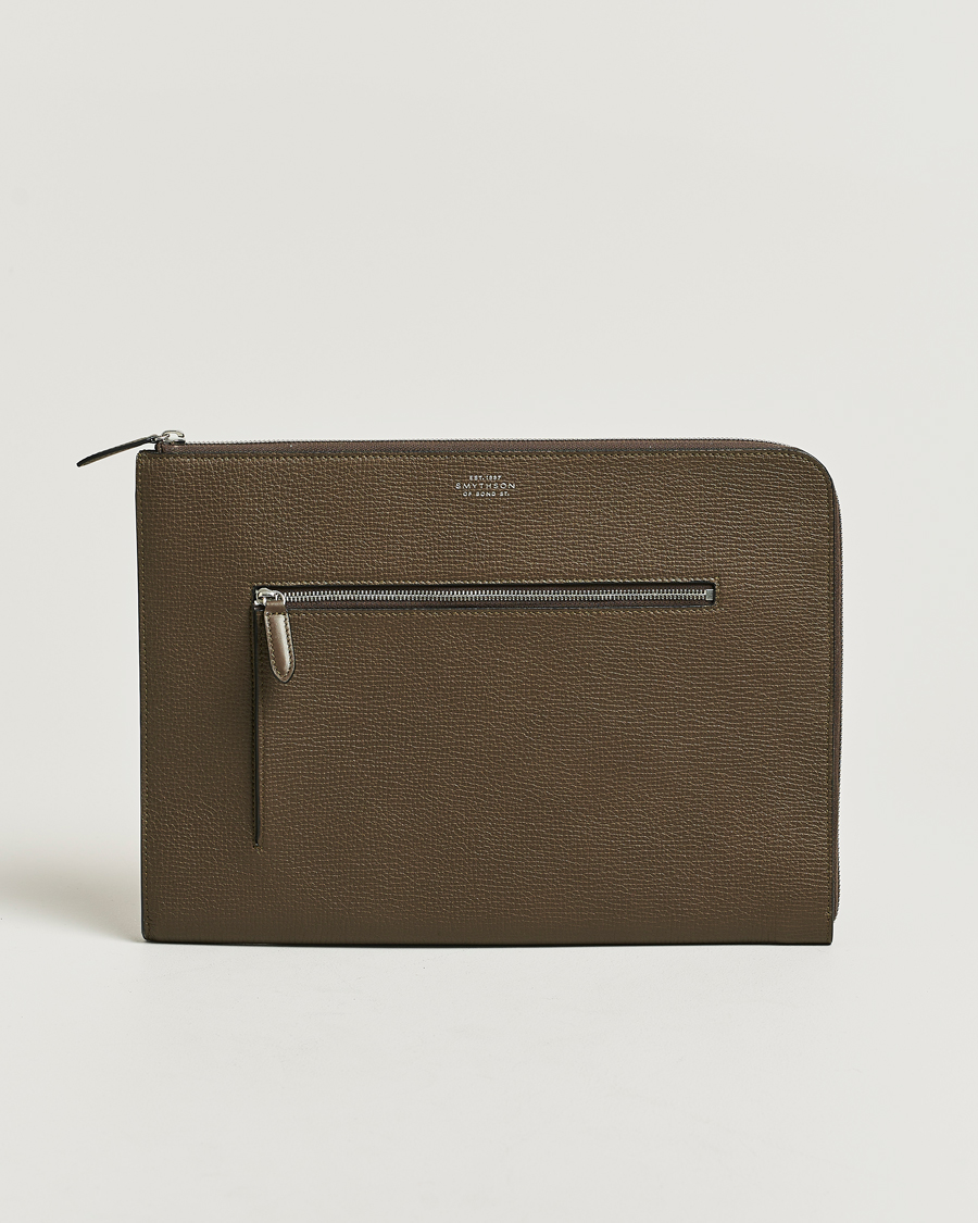 Men | Bags | Smythson | Ludlow Small Laptop Case With Dark Olive