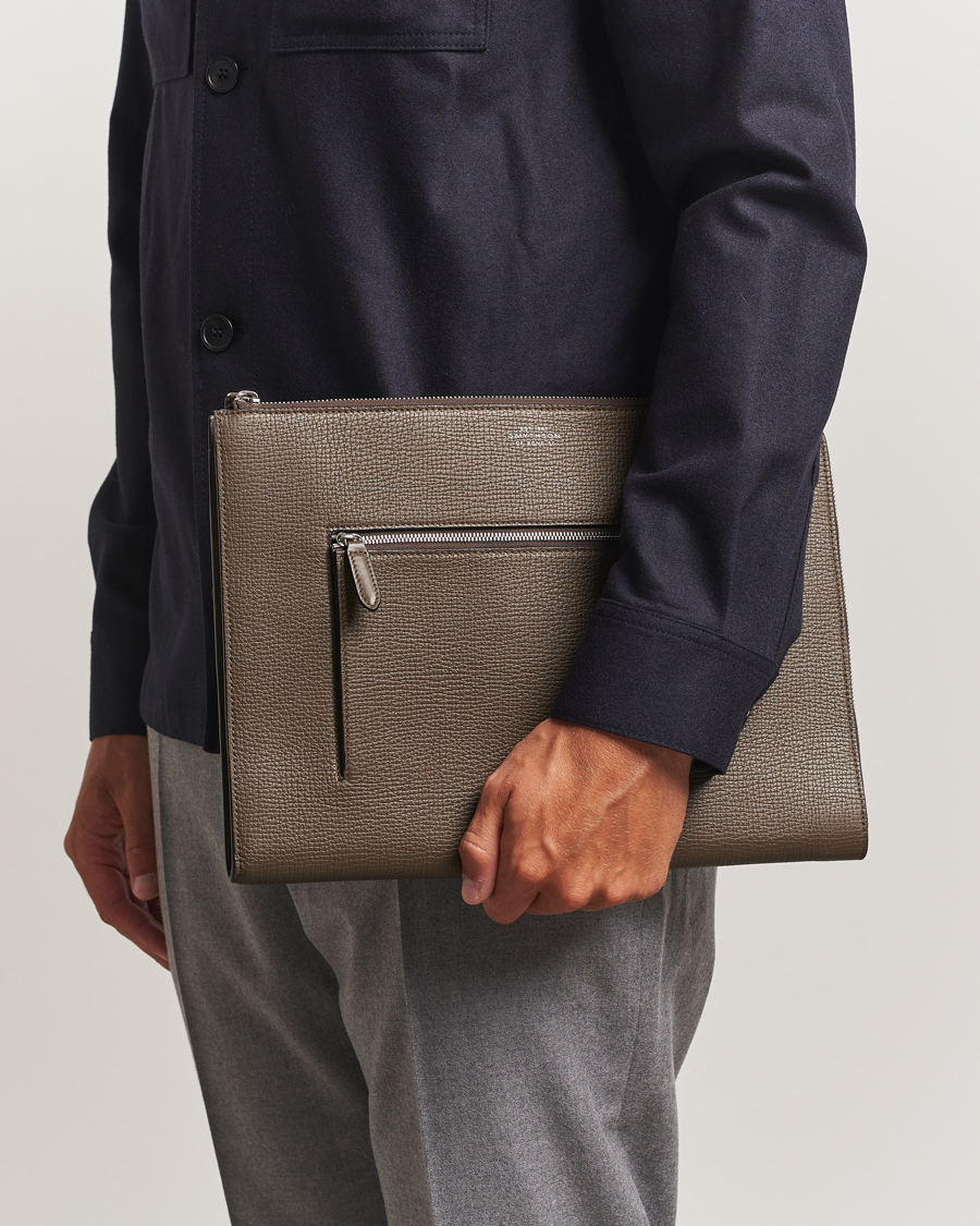 Men | Bags | Smythson | Ludlow Small Laptop Case With Dark Olive