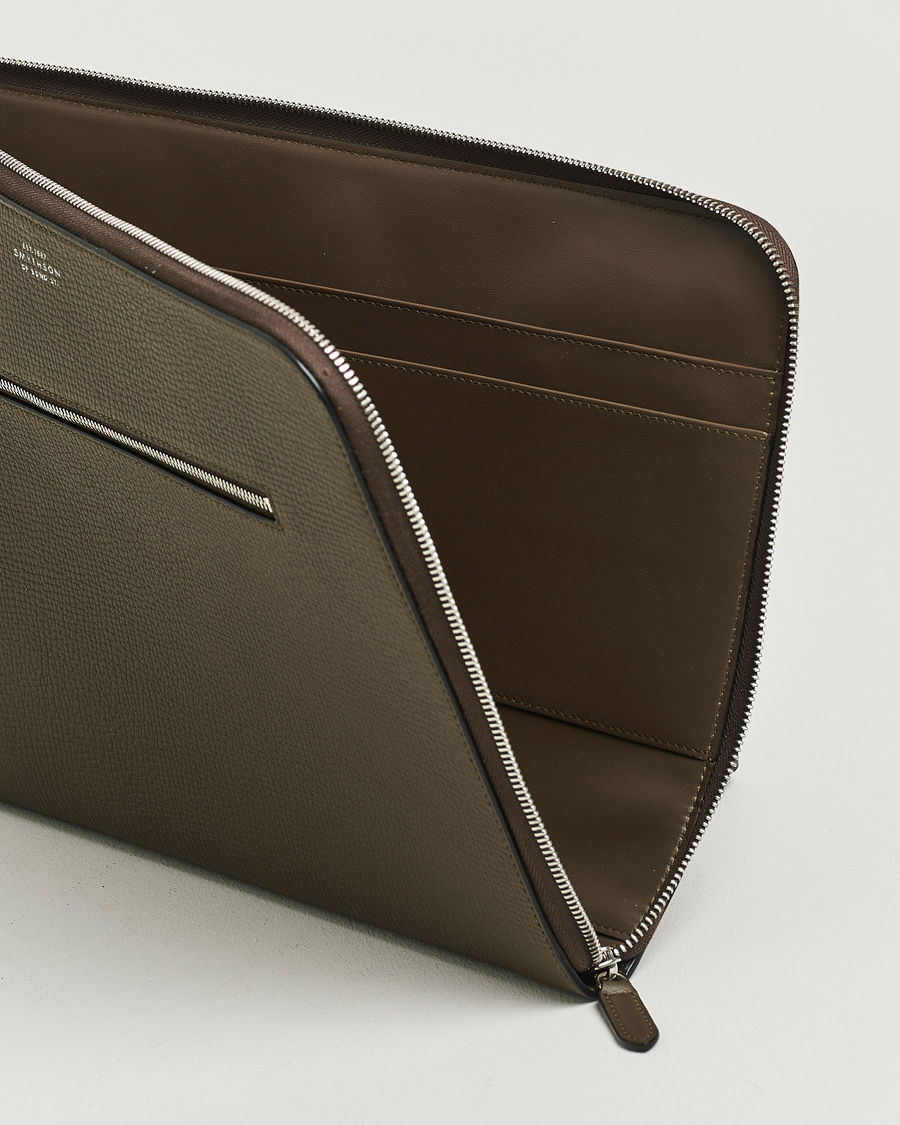 Men | Bags | Smythson | Ludlow Small Laptop Case With Dark Olive