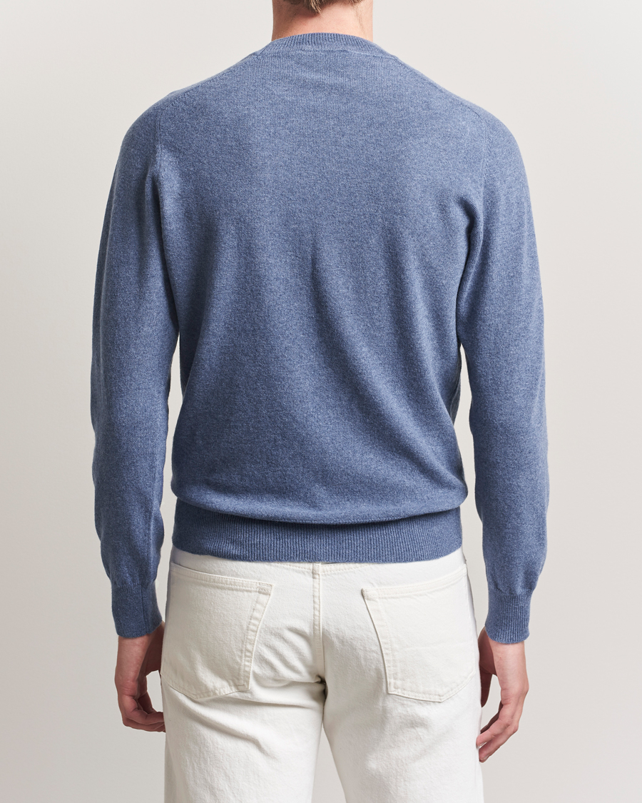 Men | Sweaters & Knitwear | Altea | Wool/Cashmere Crew Neck Pullover Blue