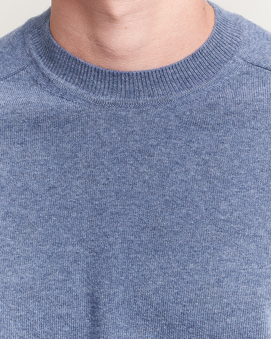 Men | Sweaters & Knitwear | Altea | Wool/Cashmere Crew Neck Pullover Blue
