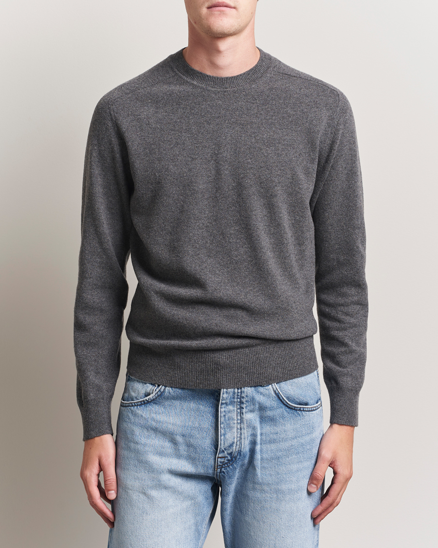 Men | Sweaters & Knitwear | Altea | Wool/Cashmere Crew Neck Pullover Charcoal