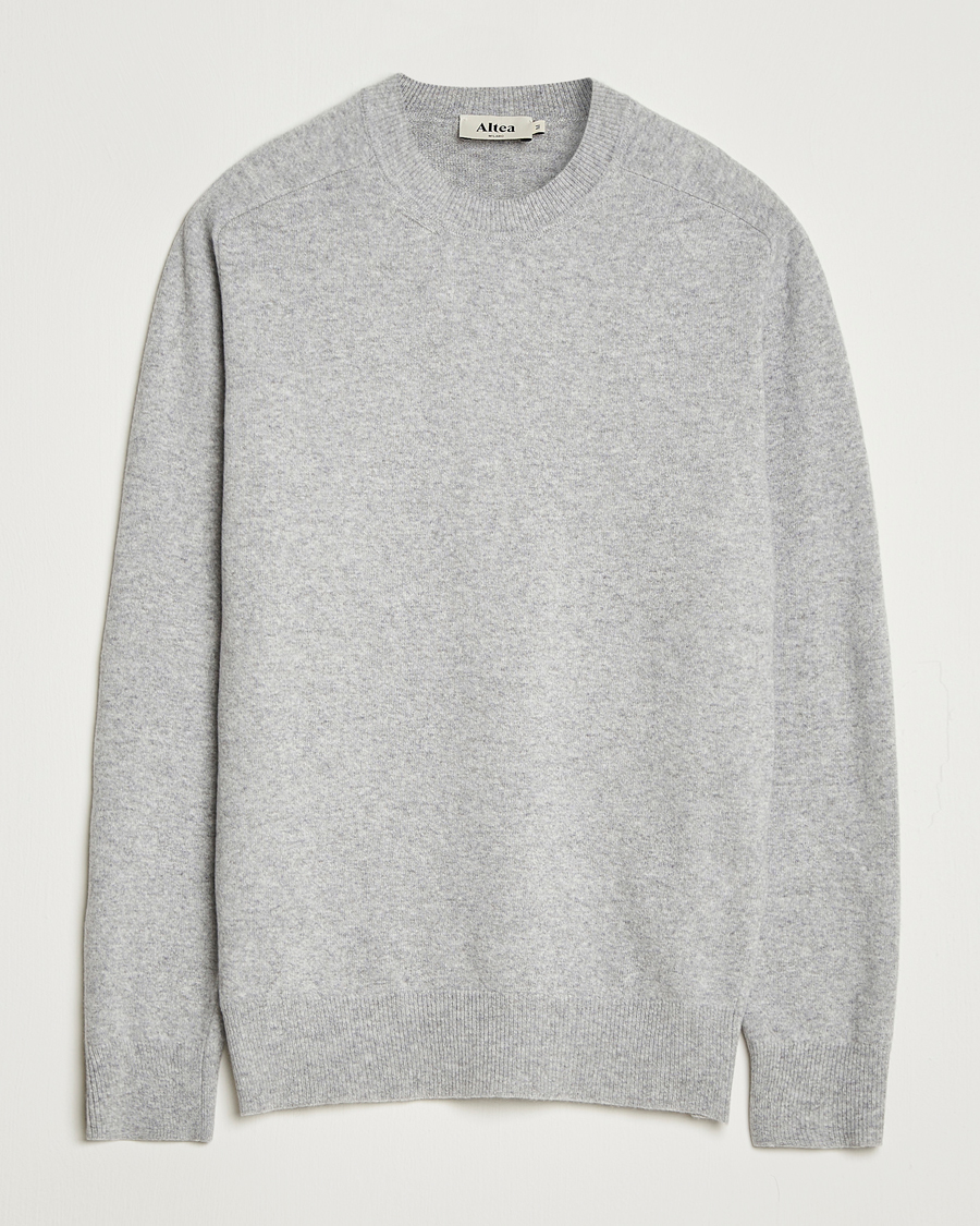 Men | Sweaters & Knitwear | Altea | Wool/Cashmere Crew Neck Pullover Light Grey