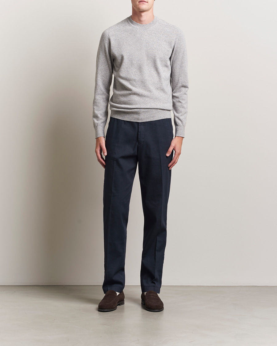 Men | Sweaters & Knitwear | Altea | Wool/Cashmere Crew Neck Pullover Light Grey