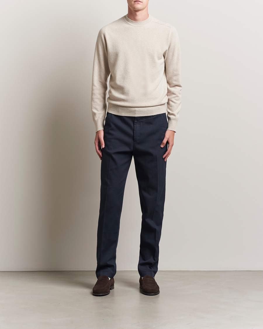 Men | Sweaters & Knitwear | Altea | Wool/Cashmere Crew Neck Pullover Beige