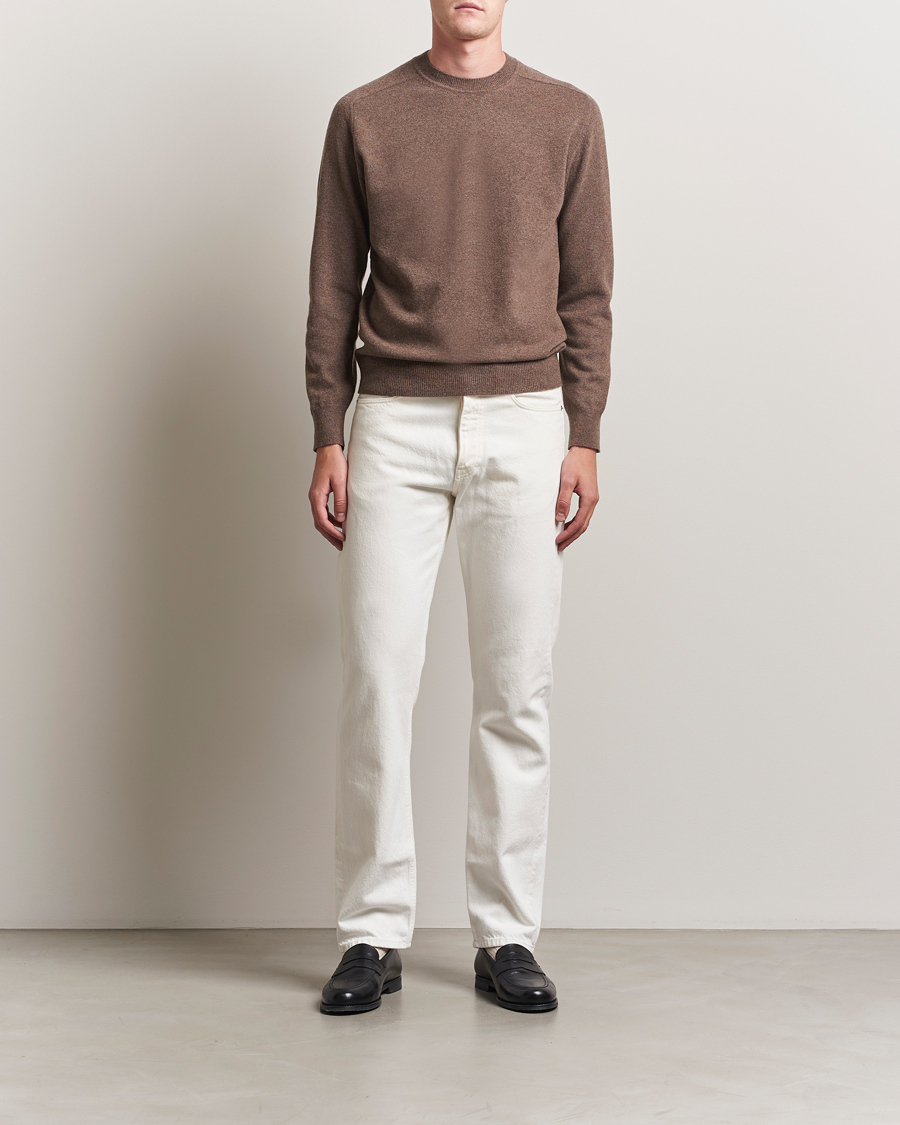Men | Sweaters & Knitwear | Altea | Wool/Cashmere Crew Neck Pullover Brown