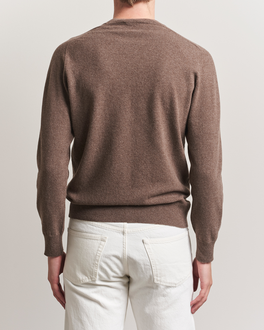 Men | Sweaters & Knitwear | Altea | Wool/Cashmere Crew Neck Pullover Brown