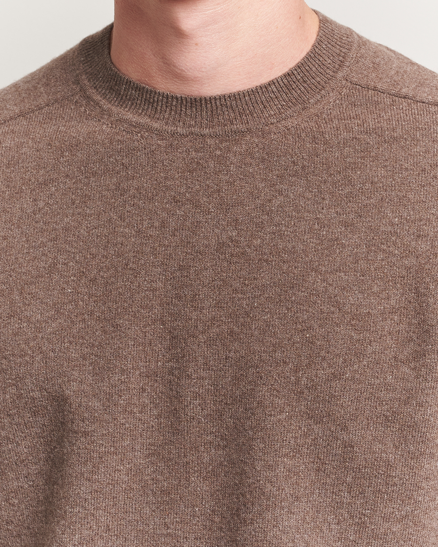 Men | Sweaters & Knitwear | Altea | Wool/Cashmere Crew Neck Pullover Brown
