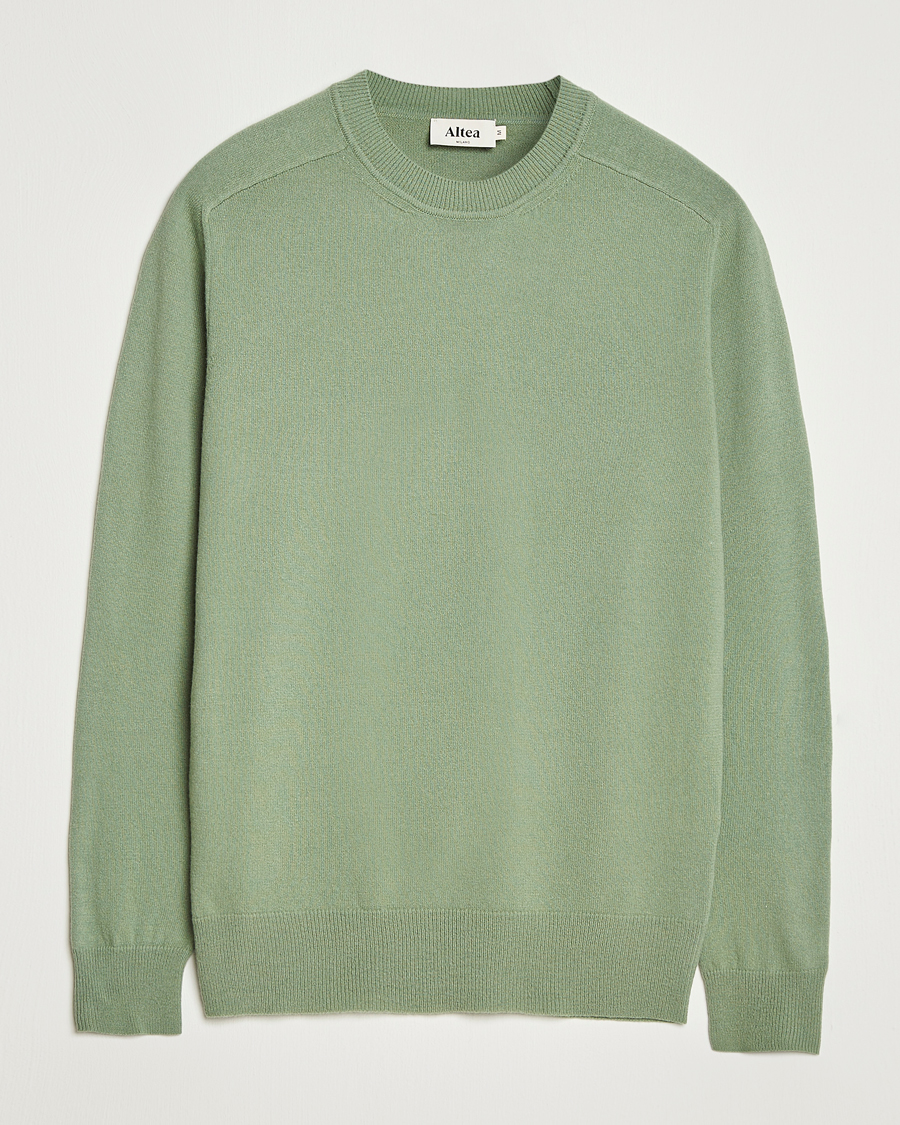 Men | Sweaters & Knitwear | Altea | Wool/Cashmere Crew Neck Pullover Green