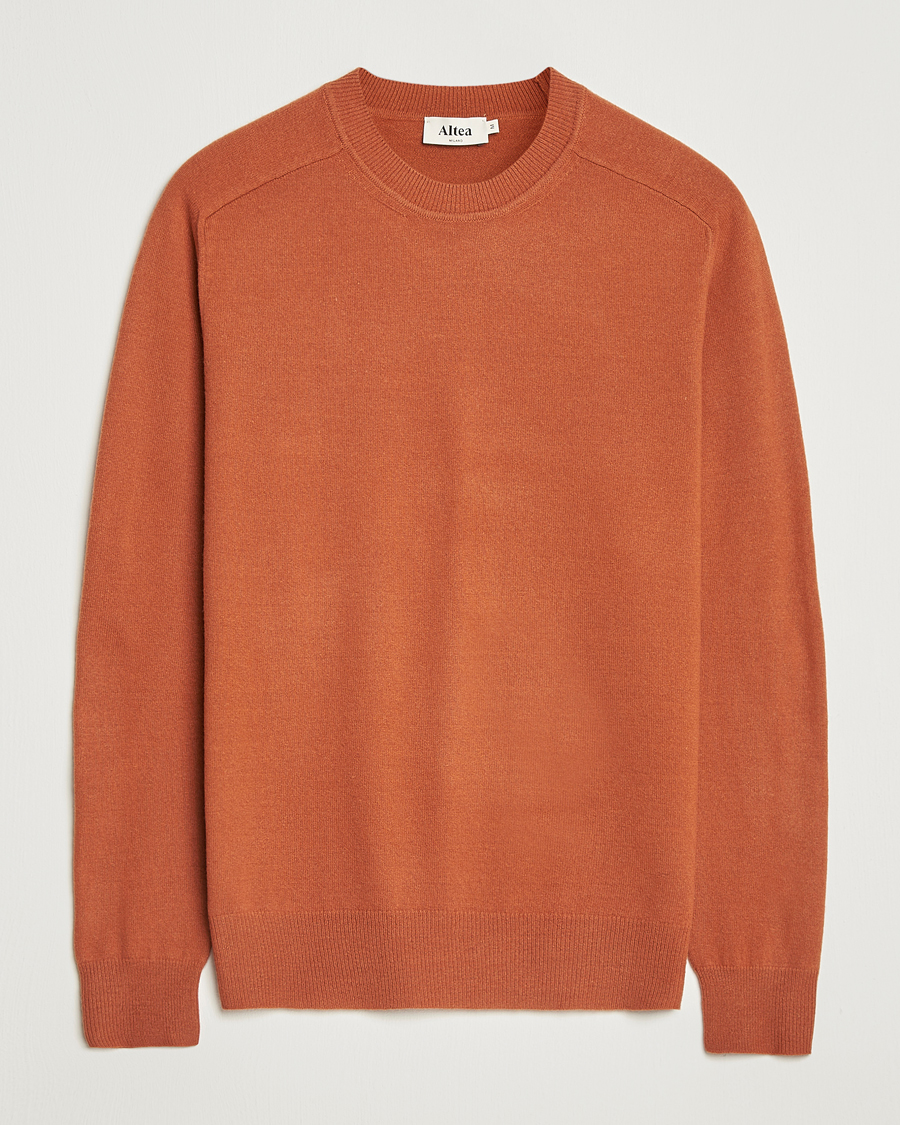 Men | Sweaters & Knitwear | Altea | Wool/Cashmere Crew Neck Pullover Orange