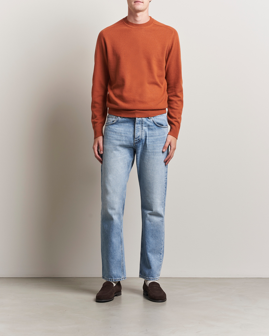 Men | Sweaters & Knitwear | Altea | Wool/Cashmere Crew Neck Pullover Orange