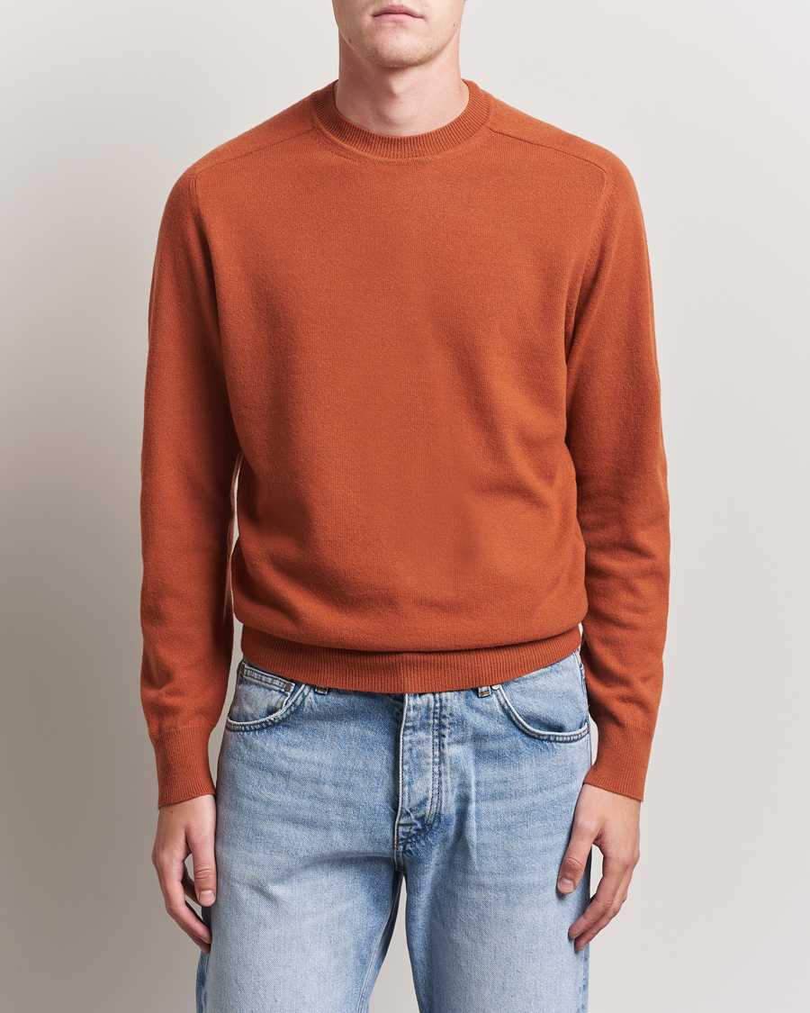 Men | Sweaters & Knitwear | Altea | Wool/Cashmere Crew Neck Pullover Orange