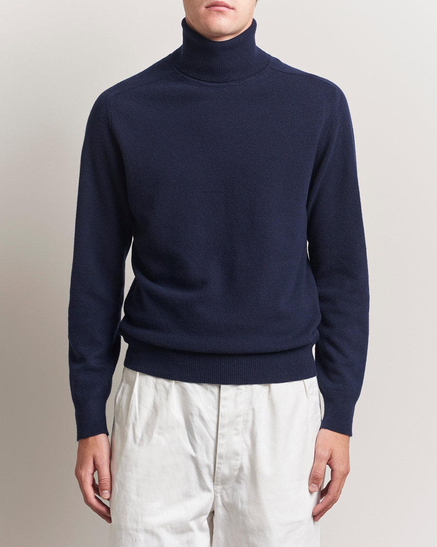 Men | Sweaters & Knitwear | Altea | Wool/Cashmere Rollneck Navy