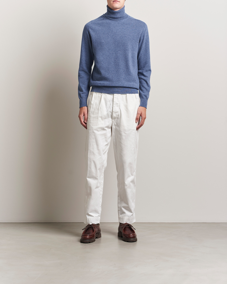 Men | Sweaters & Knitwear | Altea | Wool/Cashmere Rollneck Blue