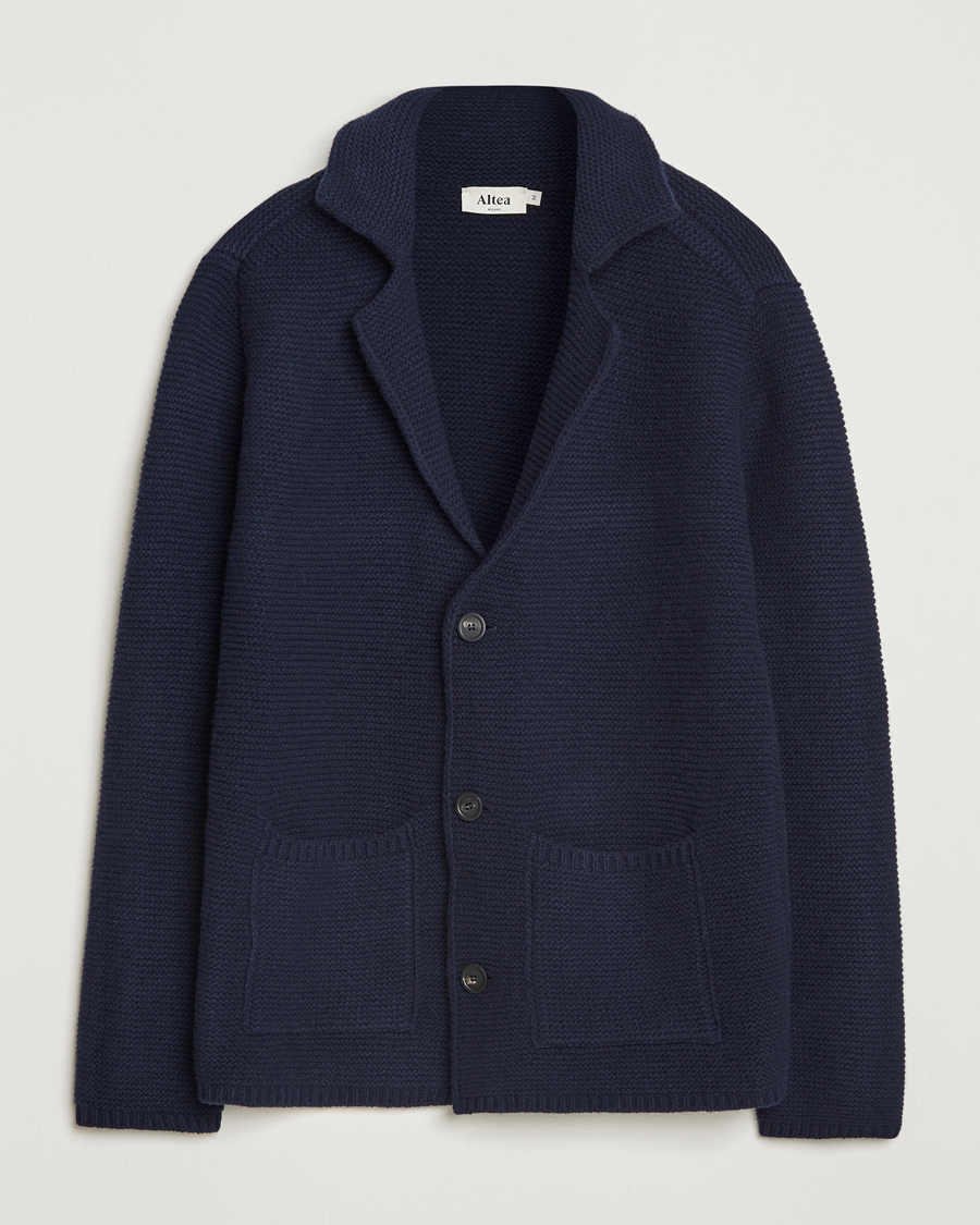 Men | Sweaters & Knitwear | Altea | Wool Cardigan Jacket Navy